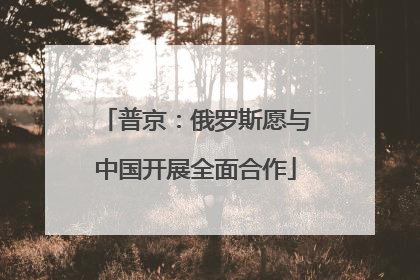 普京：俄罗斯愿与中国开展全面合作