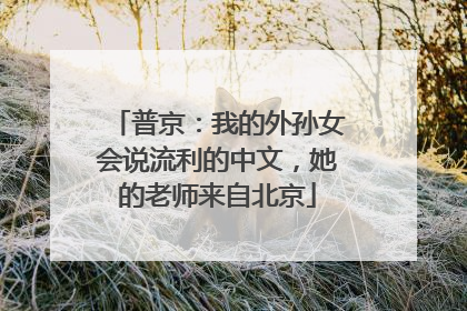 普京：我的外孙女会说流利的中文，她的老师来自北京