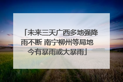 未来三天广西多地强降雨不断 南宁柳州等局地今有暴雨或大暴雨