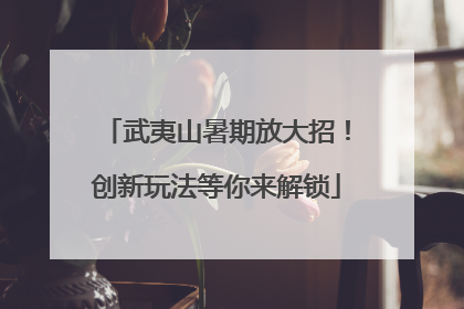 武夷山暑期放大招！创新玩法等你来解锁