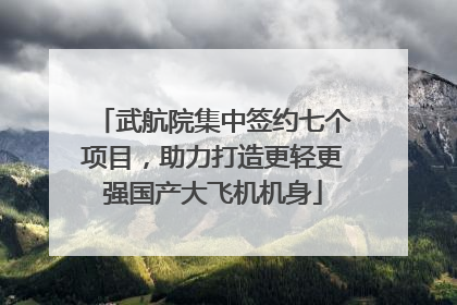 武航院集中签约七个项目，助力打造更轻更强国产大飞机机身