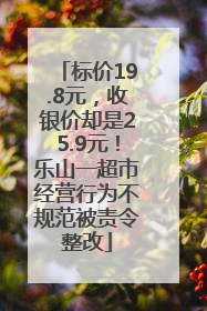 标价19.8元，收银价却是25.9元！乐山一超市经营行为不规范被责令整改
