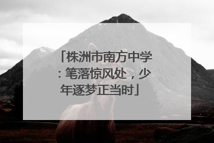 株洲市南方中学：笔落惊风处，少年逐梦正当时