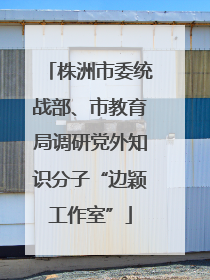 株洲市委统战部、市教育局调研党外知识分子“边颖工作室”