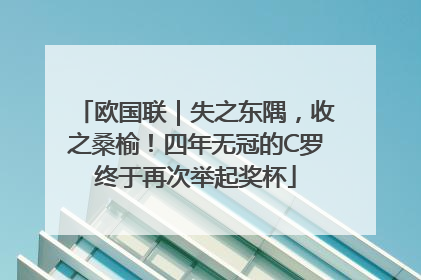欧国联｜失之东隅，收之桑榆！四年无冠的C罗终于再次举起奖杯