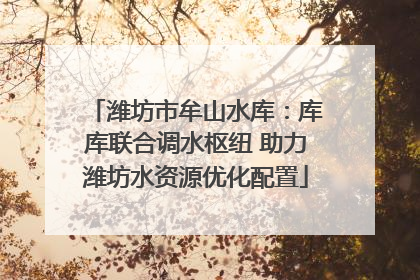 潍坊市牟山水库：库库联合调水枢纽 助力潍坊水资源优化配置