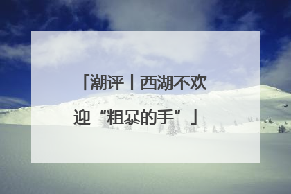 潮评丨西湖不欢迎“粗暴的手”