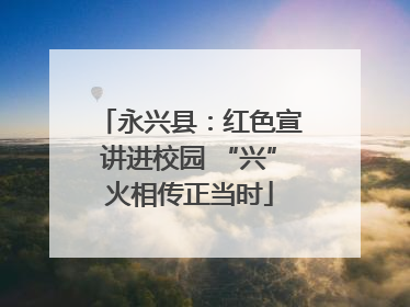 永兴县：红色宣讲进校园 “兴”火相传正当时