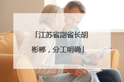 江苏省副省长胡彬郴，分工明确