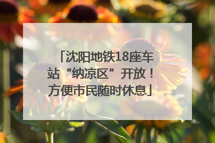 沈阳地铁18座车站“纳凉区”开放！方便市民随时休息