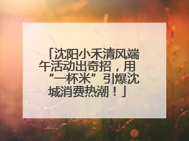 沈阳小禾清风端午活动出奇招，用“一杯米”引爆沈城消费热潮！