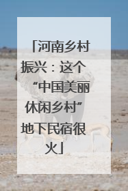 河南乡村振兴：这个“中国美丽休闲乡村”地下民宿很火