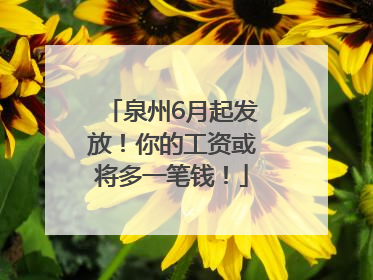 泉州6月起发放！你的工资或将多一笔钱！