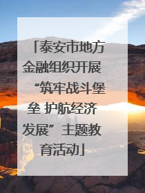 泰安市地方金融组织开展“筑牢战斗堡垒 护航经济发展”主题教育活动