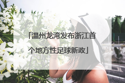 温州龙湾发布浙江首个地方性足球新政