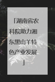 湖南省农科院助力湘东黑山羊特色产业发展