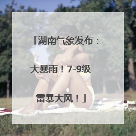 湖南气象发布：大暴雨！7-9级雷暴大风！