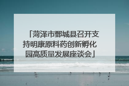 菏泽市鄄城县召开支持明康原料药创新孵化园高质量发展座谈会
