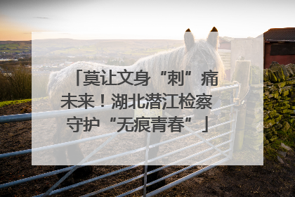 莫让文身“刺”痛未来！湖北潜江检察守护“无痕青春”
