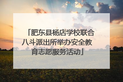 肥东县杨店学校联合八斗派出所举办安全教育志愿服务活动