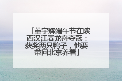 董宇辉端午节在陕西汉江赛龙舟夺冠：获奖两只鸭子，他要带回北京养着