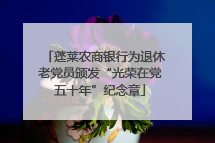 蓬莱农商银行为退休老党员颁发“光荣在党五十年”纪念章