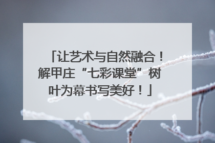 让艺术与自然融合！解甲庄“七彩课堂”树叶为幕书写美好！