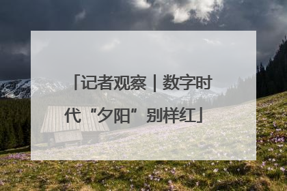记者观察｜数字时代“夕阳”别样红