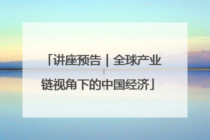 讲座预告｜全球产业链视角下的中国经济