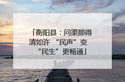 衡阳县：问渠那得清如许 “民声”变“民生”更畅通