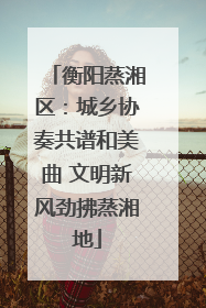 衡阳蒸湘区：城乡协奏共谱和美曲 文明新风劲拂蒸湘地