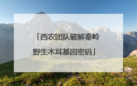 西农团队破解秦岭野生木耳基因密码