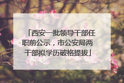 西安一批领导干部任职前公示，市公安局两干部拟学历破格提拔