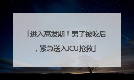 进入高发期！男子被咬后，紧急送入ICU抢救