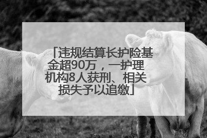 违规结算长护险基金超90万，一护理机构8人获刑、相关损失予以追缴