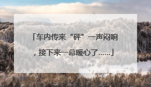 车内传来“砰”一声闷响，接下来一幕暖心了……