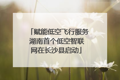 赋能低空飞行服务 湖南首个低空智联网在长沙县启动