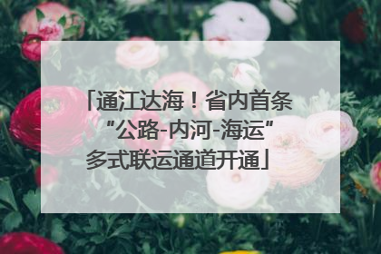 通江达海！省内首条“公路-内河-海运”多式联运通道开通