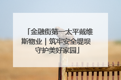 金融街第一太平戴维斯物业｜筑牢安全堤坝 守护美好家园