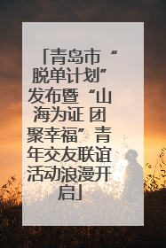 青岛市“脱单计划”发布暨“山海为证 团聚幸福”青年交友联谊活动浪漫开启