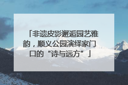 非遗皮影邂逅园艺雅韵，顺义公园演绎家门口的“诗与远方”