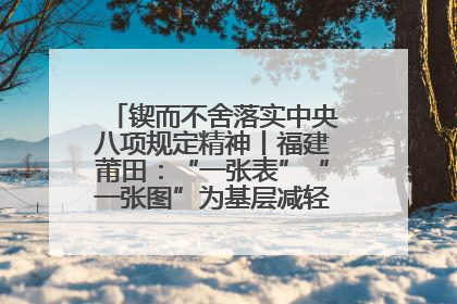 锲而不舍落实中央八项规定精神丨福建莆田：“一张表”“一张图”为基层减轻“数字负担”