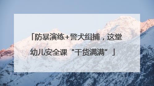 防暴演练+警犬缉捕，这堂幼儿安全课“干货满满”