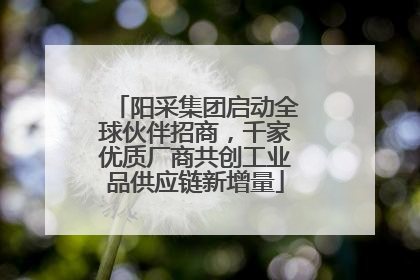 阳采集团启动全球伙伴招商，千家优质厂商共创工业品供应链新增量