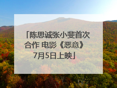 陈思诚张小斐首次合作 电影《恶意》7月5日上映