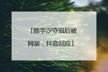 陈芋汐夺冠后被网暴，抖音回应
