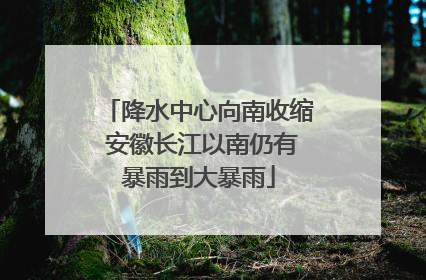 降水中心向南收缩 安徽长江以南仍有暴雨到大暴雨