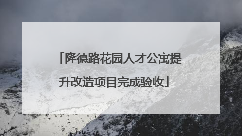 隆德路花园人才公寓提升改造项目完成验收