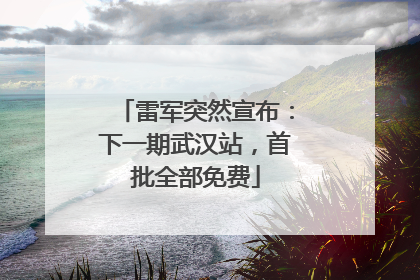 雷军突然宣布：下一期武汉站，首批全部免费