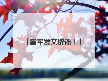 雷军发文辟谣！